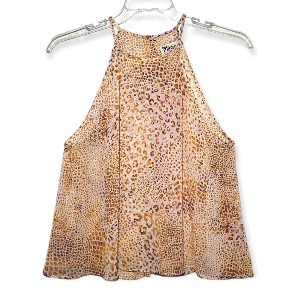 Show Me Your MuMu Selena Top Leopard Print Pink Tank Medium